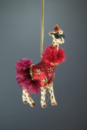 Cool giraffe w/ red skirt