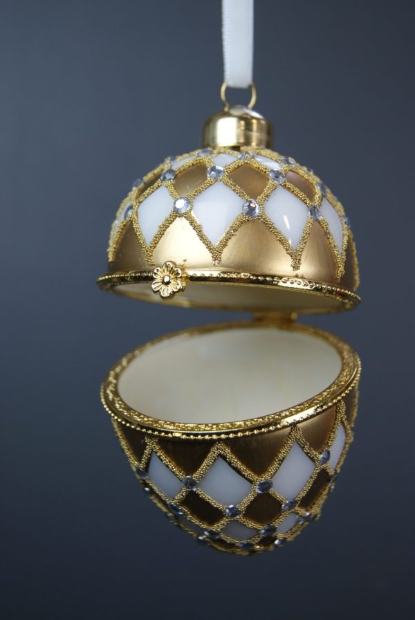 Glass egg box  white 8,5 cm - Image 2