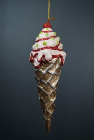 Icecream "A" Orn orange glits