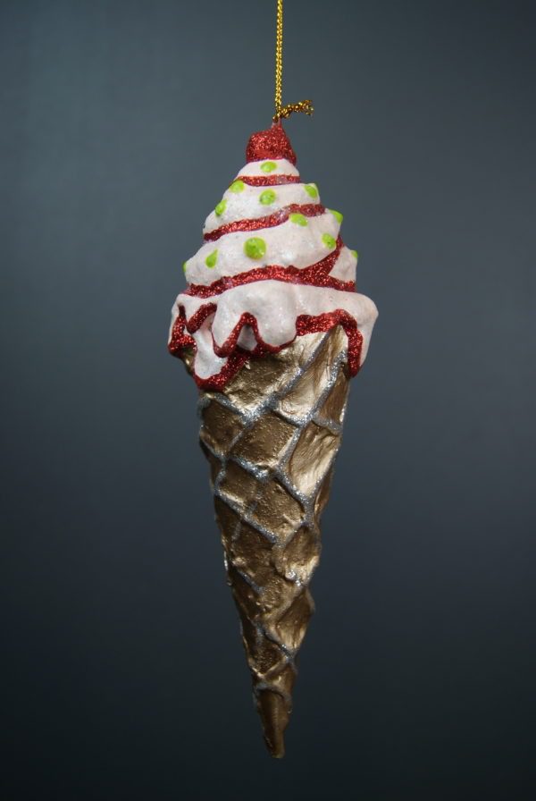 Icecream "A" Orn orange glits