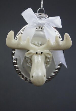 Glass and Poly Cow Head Orname