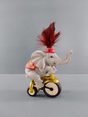 Cycling elephant red w/ feather