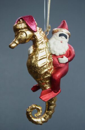 Santa riding on GL seahorse
