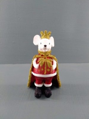 King mouse red holding gift
