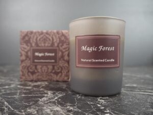 Candle in craft box magic forest/ cassis