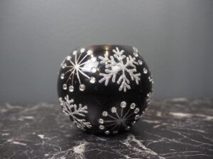 Glas Ball Chandleholder Black