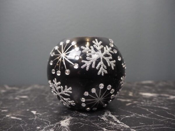 Glas Ball Chandleholder Black