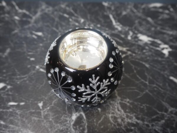 Glas Ball Chandleholder Black - Image 2