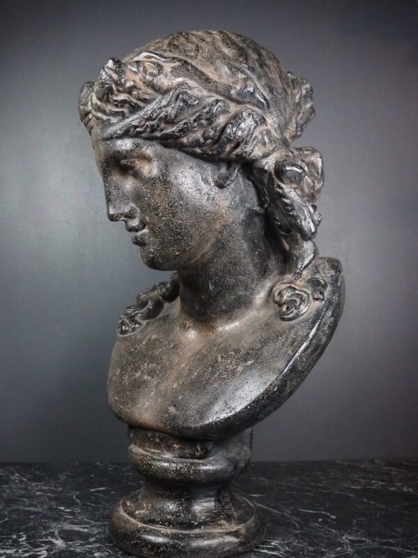 Luna bust Aged black stone