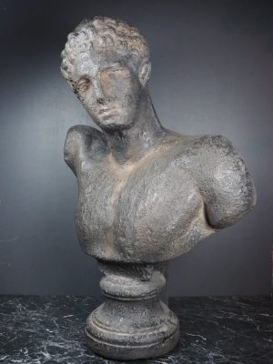 Hermes Bust Aged black stone