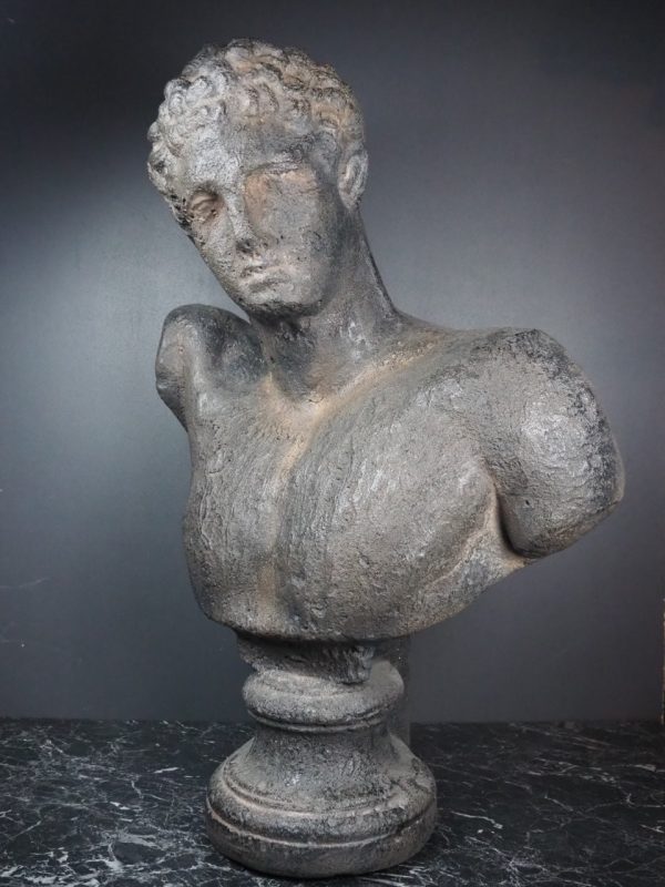 Hermes Bust Aged black stone