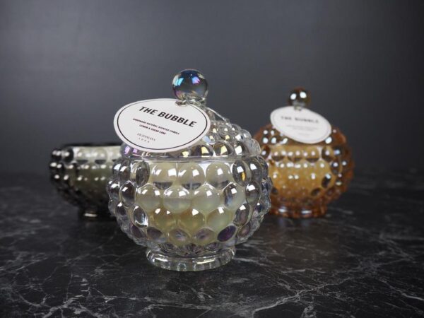 Bubble candle with fabric bag S/3 - Image 2