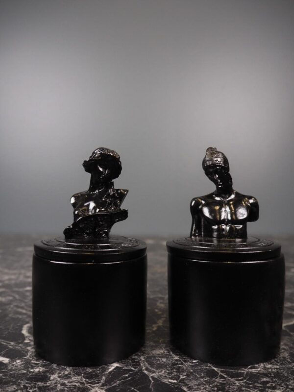 Bust candle S/2 black