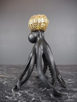 Octopus Candle Holder Black/Gold