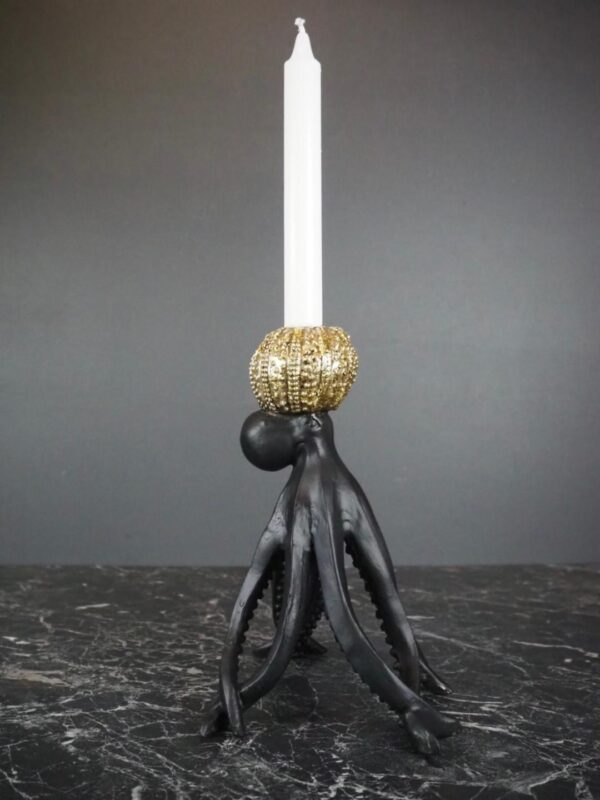 Octopus Candle Holder Black/Gold - Image 2