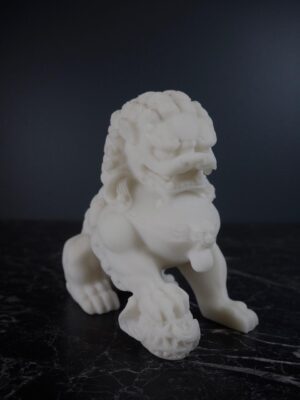 Lion 6"  white marble finish