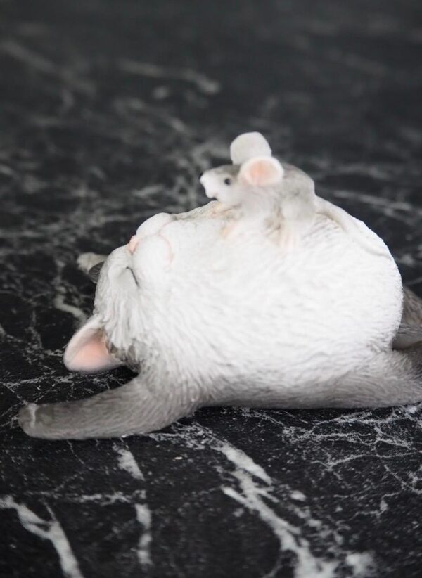 Cat Lying w/ Rat - Image 2