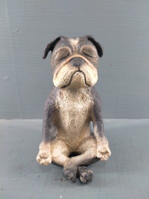 Yoga dog realistic black/white