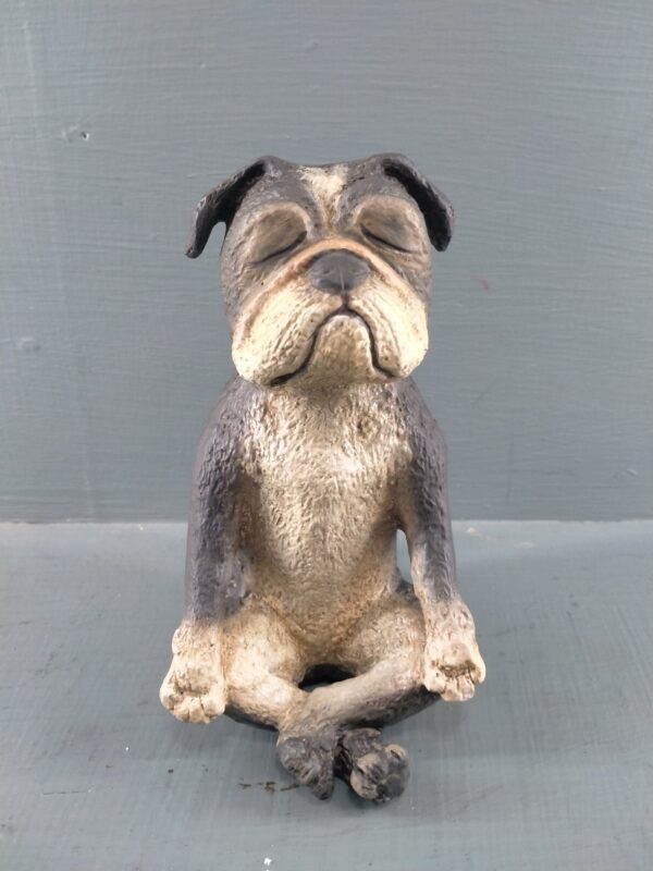 Yoga dog realistic black/white