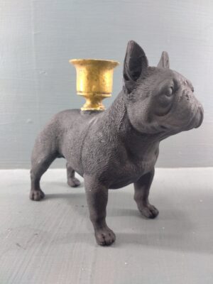 French Bulldog matt black with goldleaf CH
