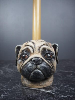 Pug Head CH Realistic White with black Ant