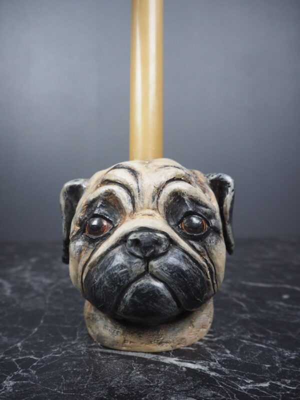 Pug Head CH Realistic White with black Ant