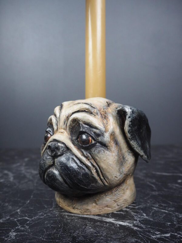 Pug Head CH Realistic White with black Ant - Image 2