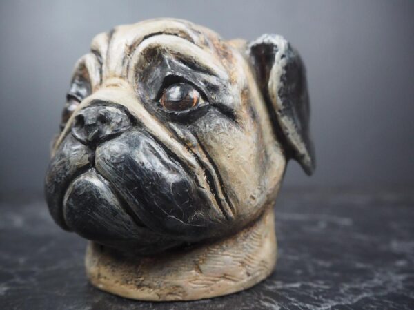 Pug Head CH Realistic White with black Ant - Image 3
