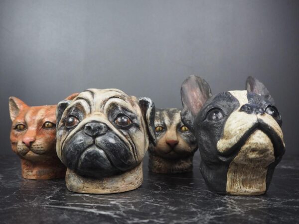 Pug Head CH Realistic White with black Ant - Image 4