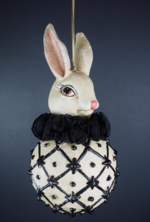 Rabbit ball white with black details & neckpiece