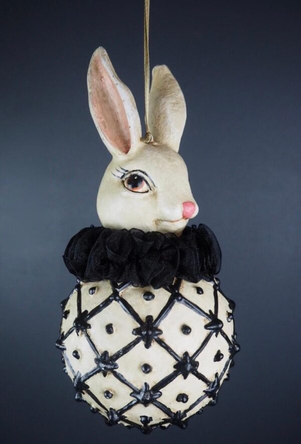 Rabbit ball white with black details & neckpiece