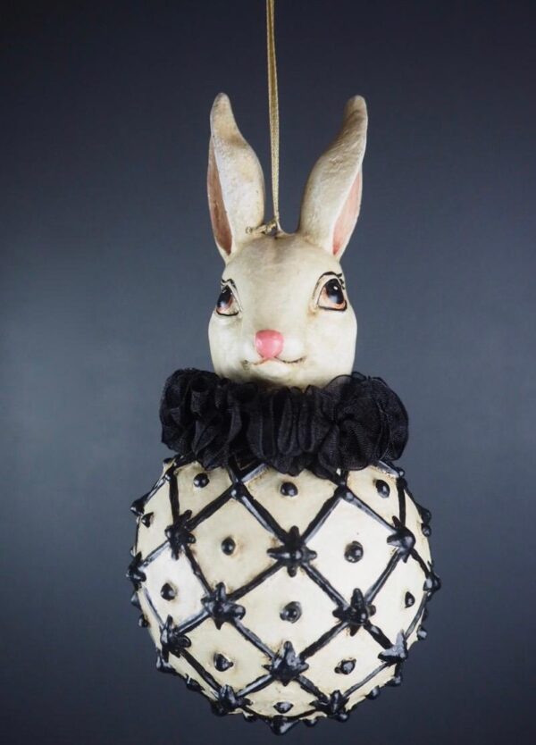 Rabbit ball white with black details & neckpiece - Image 2