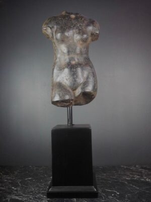Venus female  torso Aged black stone