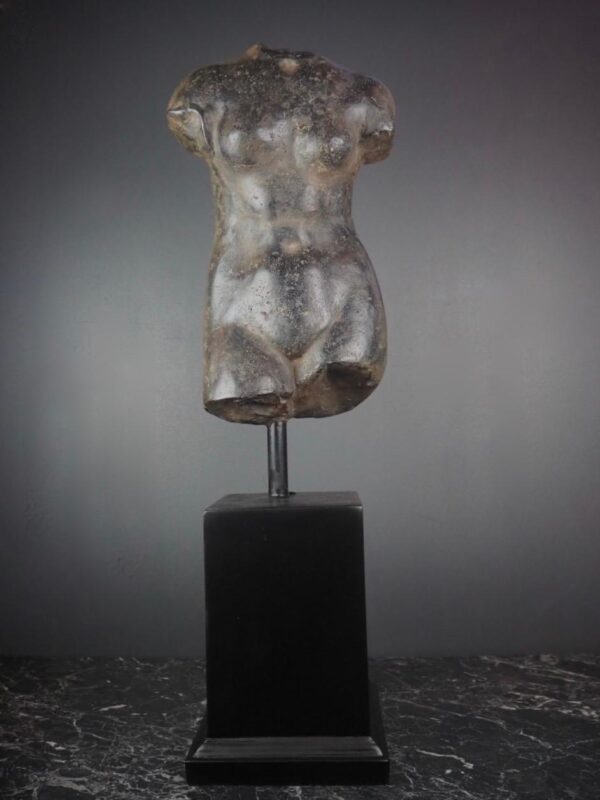 Venus female  torso Aged black stone