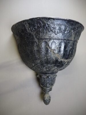 Bell Planter aged black stone