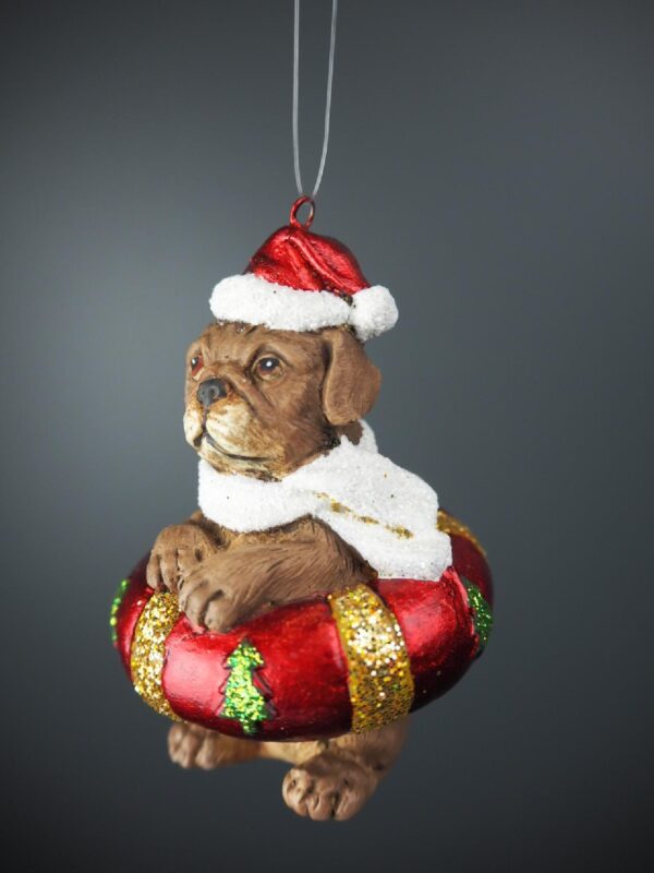 Realistic Brown Pug in Satin Red floater - Image 4