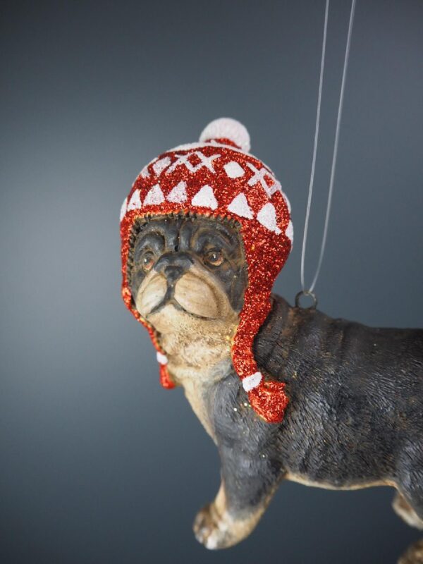 Black Pug with Red & White - Image 2