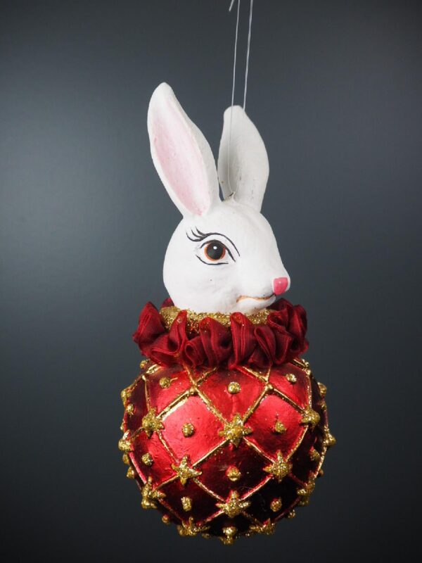 Rabbit Ball Satin Red & Gold Glits - Image 2