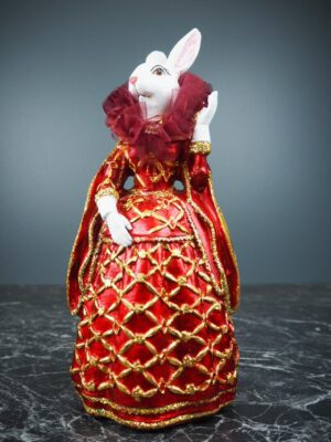 Lady Rabbit with cape Satin Red & gold