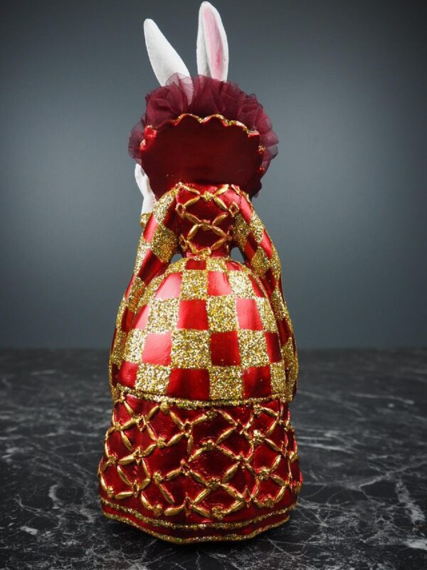 Lady Rabbit with cape Satin Red & gold - Image 3