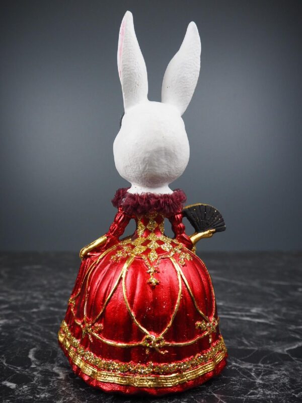 Lady Rabbit with Fan Red & Gold - Image 3