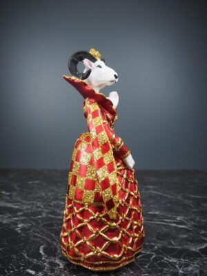 Lady Ram Satin Red & Gold details