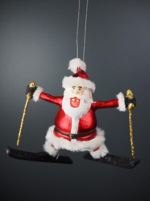 Drunken skating santa satin red with glits