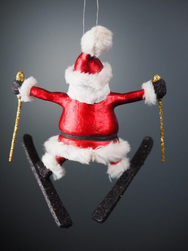 Drunken skating santa satin red with glits - Image 2