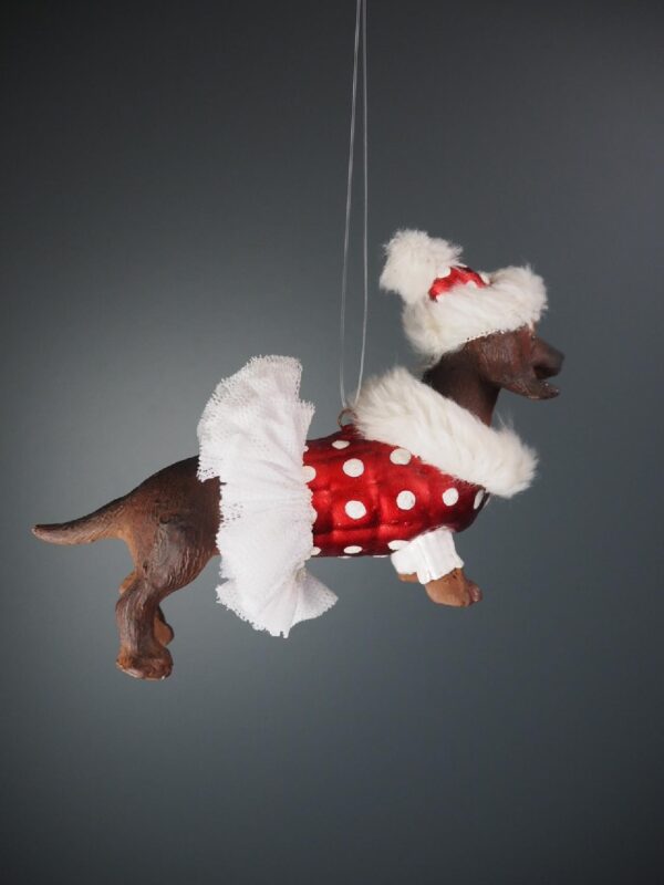 Dachshund orn satin red dots  fur - Image 2