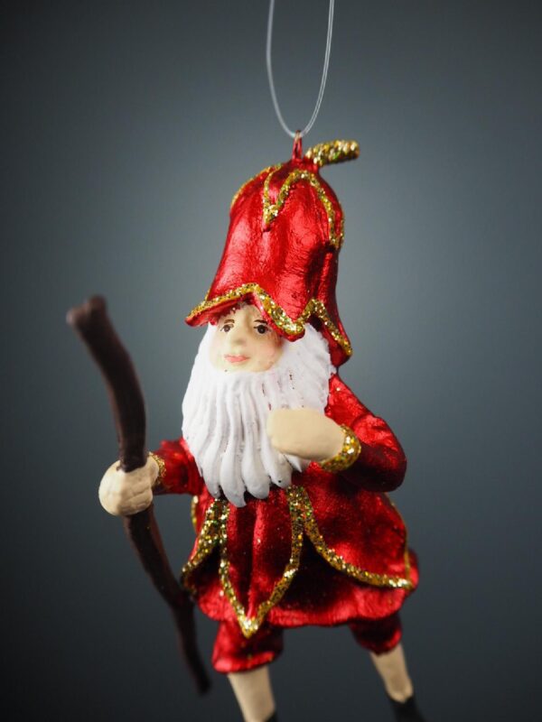 Mr Hermit with cane red & gold glits - Image 2
