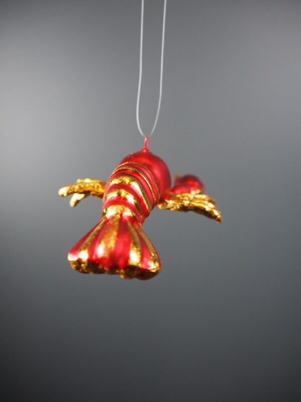 Lobster orn red with gold leaf - Image 2