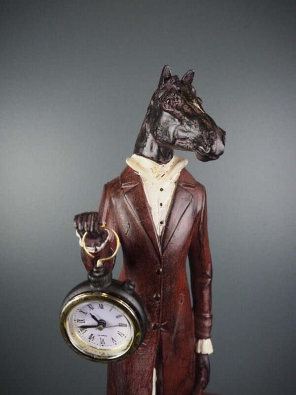 Horse with Clock Figurine - Image 2