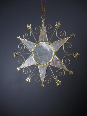Capiz Flat Snowflakes 4"