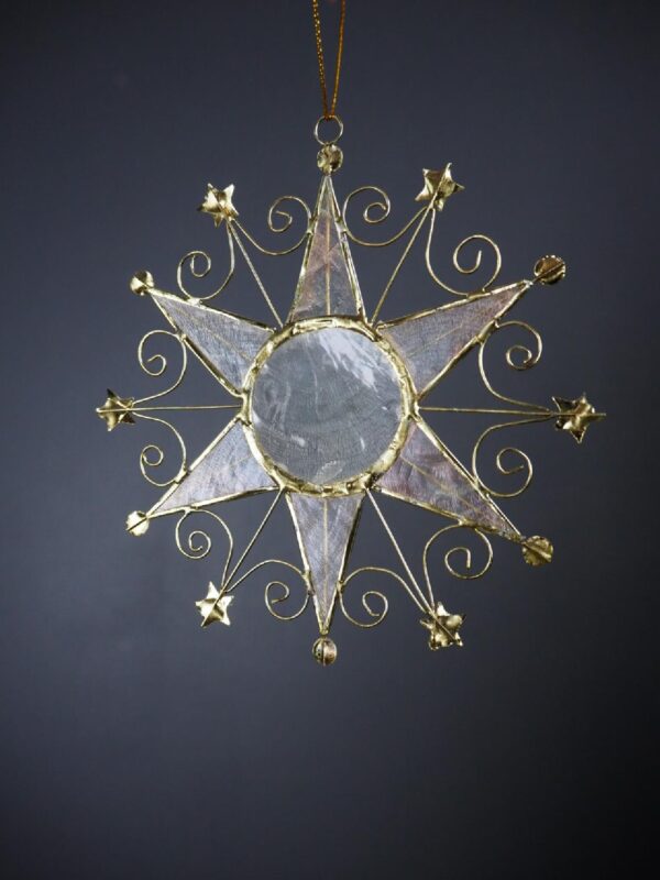Capiz Flat Snowflakes 4"